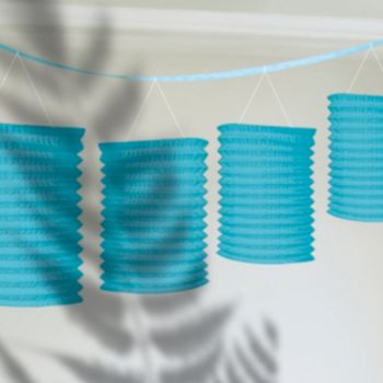 Caribbean Blue Paper Lantern Garland