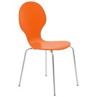 silla de comedor apilable diego madera naranja 45x43x86 cm clp