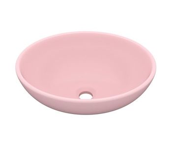 Vidaxl lavabo de lujo ovalado cerámica rosa mate 40x33 cm