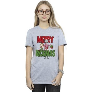 Dessins Animés Camiseta manga larga Merry Rickmas para mujer