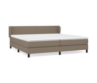 cama box spring con colchon tela gris taupe 200x200 cm diseno plano