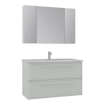 Conjunto De Mueble Con Lavabo Y Espejo (2 Piezas)  - 100 X 50 X 62 Cm - Cashmere
