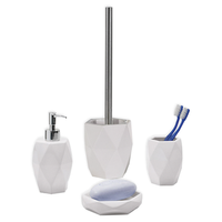 juego de accesorios de bano 4 pzas espino blanco de ceramica