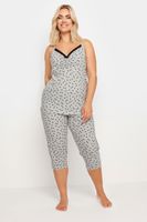 yours pijama tirantes gris de corazones negros