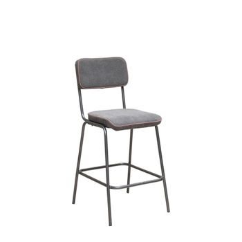 Silla de bar de metal gris