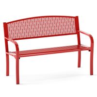 costway banco de listones 128 cm para 2-3 personas con brazos curvos y respaldo clasico para patio