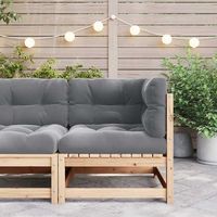 sofa de esquina de jardin  sofa de exterior y cojines grises madera maciza acacia