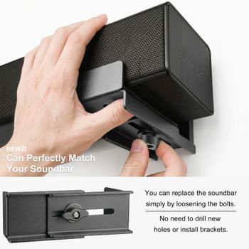 Soporte de Pared para Barra de Sonido para Sony, Bose, Samsung y Más, Soporte de Pared para Altavoz de Barra de Acero Resistente con Profundidad Ajustable