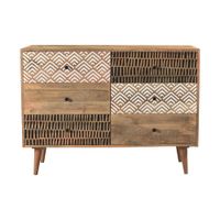 comoda de madera con 6 cajones