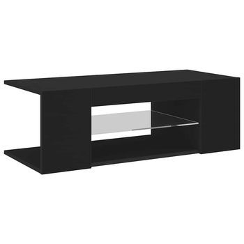 Mueble De Tv Con Luces Led Negro 90x39x30 Cm Vidaxl