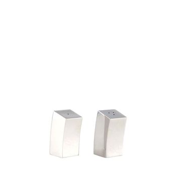 Salero y pimentero inclinados plata 2.5x2.5x5.5 cm