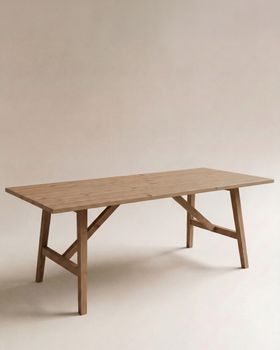 Mesa de comedor de madera maciza en tono envejecido de 120x75cm