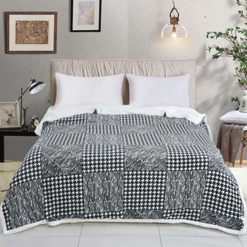 Manta Cama con Borrego, 160x220 y 220x240. Súper Caliente y Ultra Suave. 100% Poliester. Doble Cara Sherpa.