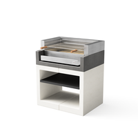 tuozi - barbacoa de obra para lena y carbon modelo kitaway grill acero inoxidable grisblanco - 84 x 63 x 101 cm ref t00558