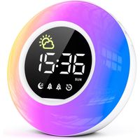 reloj despertador digital despertador infantil con cuenta regresiva ruido blanco con 12 sonidos 10 colores luz nocturna doble alarma 10 volumen funcion de snoozeincluye adaptador