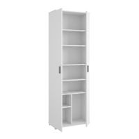 armario multiusos con 2 puertas imitacion madera blanca 61x35h190 cm