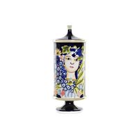 jarron porcelana 15x15x38 cara multicolor