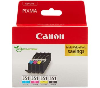 CANON CLI-551 Cyan, Magenta, Yellow & Black Ink Cartridges - Multipack, Cyan