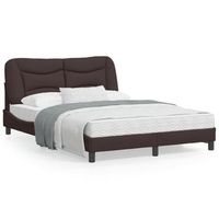 cama matrimonial  cama para adultos  estructura de cama con luces led tela marron oscuro 140x190 cm cfw527599