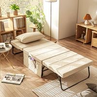 sillon cama de lino acero homcom 75x80x74 cm crema