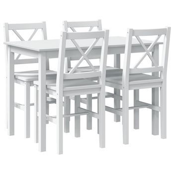 Juego De Muebles De Comedor 5 Piezas Blanco Vidaxl