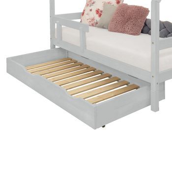 Cajón De Cama 90 X 190 Con Somier Buddy - Gris Claro