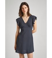 pepe jeans para mujer pl953522 vestido camila negro s casual gris viscosa manga corta