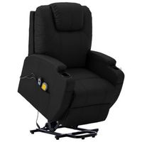 sillon de masaje elevable cuero sintetico negro vidaxl