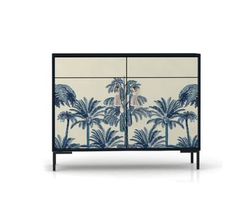 Aparador MDF 2 puertas y 2 cajones estampado tropical
