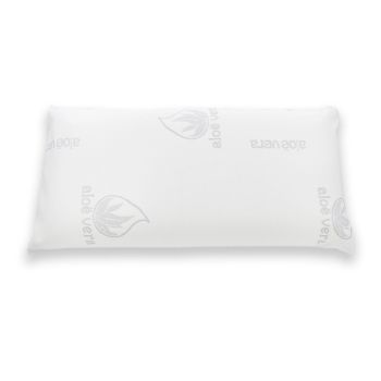 Almohada viscoelástica Antiácaros y Antibacterias, Tejido Aloe Vera, con Funda Lavable, Ergonómica, termoregulable adaptabilidad al Cuello de Alta recuperación.