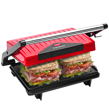 Aigostar Warme 30HHH – Parrilla Eléctrica, 750W, Sandwichera y Máquina de Panini, Tostadora con Revestimiento Antiadherente, Asa de Toque Frío. Libre de BPA, Diseño exclusivo.