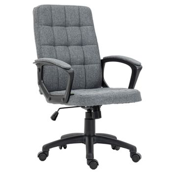 Vinsetto Silla de Escritorio Giratoria con Altura Ajustable y Reposabrazos Estilo Moderno Confort Gris Oscuro   Aosom España