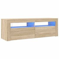 mueble de tv  mueble de salon  mesa de tv con luces led roble sonoma 120x35x40 cm