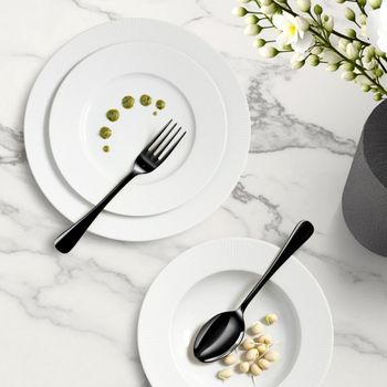 Servicio de vajilla de 18 piezas porcelana blanco