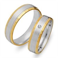 alianzas 14 quilates oro blanco amarillo con diamante