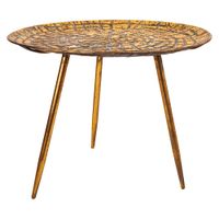 mesa de centro de metal dorada 545x545x40
