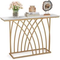 mesa de consola mesa auxiliar larga y estrecha para sofa costway 120 x 30 x 80 cm