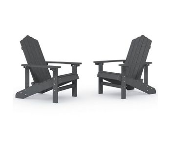 Sillas de jardin adirondack 2 unidades hdpe gris antracita