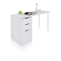 mesa de escritorio con dos cajones y 1 puerta 138x60 cm blanco