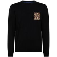 sun68 jersey maglione girocollo taschino fantasia nero k41113 para hombre