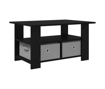 Mesa de café - mesa de centro - mesa baja roble negro 77 x 55 x 42 cm madera de ingeniería