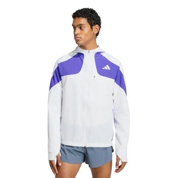 adidas adizero Chaqueta para correr Hombres - blanco, azul
