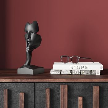 Deco estatua Cara negra silenciosa