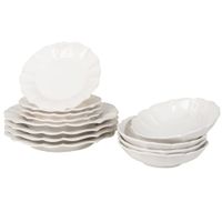 vajilla de 12 piezas de ceramica blanca
