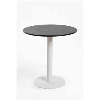 Mesa Firro Redonda 70cm Blanca De Acero Reforzado 74*70*70cm - Negro