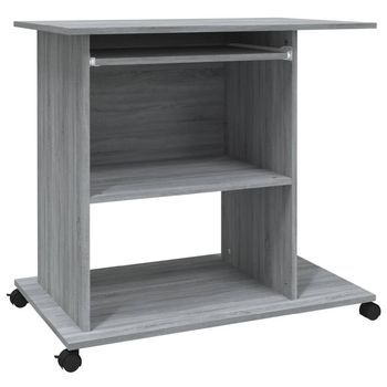 Escritorio De Madera Contrachapada Gris Sonoma 80x50x75 Cm Vidaxl