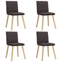 pack 4 uds sillas de comedor  silla de cocina tela marron oscuro