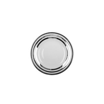 Plato hondo triple línea plata 23cm - lote de 6
