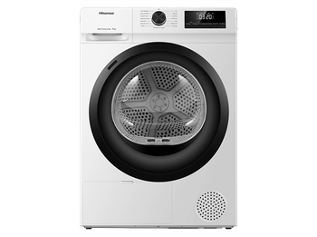 Secadora bomba de calor - Hisense DHQE900UWDC, 9 kg, 16 programas, Anti arrugas, Secado automático, Blanco