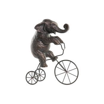 Figura Resina Metal 30x12x37 Elefante Negro